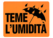 wereinaristea Teme l’umidit cartello autoadesivo 150x115mm, su carta autoadesiva fluorescente.