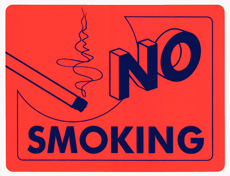 wereinaristea No smoking cartello autoadesivo 150x115mm, su carta autoadesiva fluorescente.