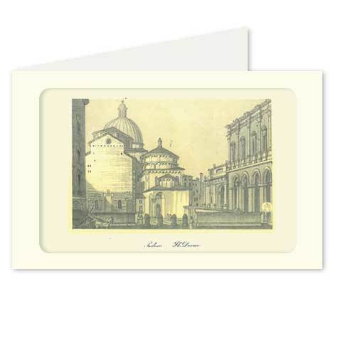 gbc Padova, il Duomo Biglietto in cartoncino pregiato piegato sul lato corto. Dimensioni chiuso: 14,5x11cm. Dimensioni aperto: 29x11cm. Stampa artistica.