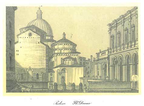 gbc Padova, il Duomo Biglietto in cartoncino pregiato piegato sul lato corto. Dimensioni chiuso: 14,5x11cm. Dimensioni aperto: 29x11cm. Stampa artistica.