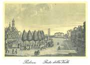 gbc Padova, Prato della Valle Biglietto in cartoncino pregiato piegato sul lato corto. Dimensioni chiuso: 14,5x11cm. Dimensioni aperto: 29x11cm. Stampa artistica Bae2