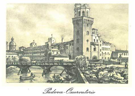 gbc Padova, Osservatorio Biglietto in cartoncino pregiato piegato sul lato corto. Dimensioni chiuso: 14,5x11cm. Dimensioni aperto: 29x11cm. Stampa artistica.