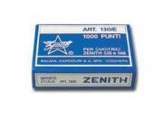 gbc Punti zenith 130/e (6/4) acciaio Scatola 1000  punti zenith. Larghezza esterna del punto 7,12 mm. Altezza esterna delle gambine 4,45 mm. In acciaio naturale. possono essere usati con cucitrici zenith: 530/548/548e/548e2/590/590fun.