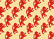 carta Carta avorio con leoncini ROSSI 100 grammi x MQ, Carta adatta per rivestire interni di mobili antichi. Misure cm 50x70cm Beo157