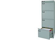 gbc Classificatore a 4 cassetti in metallo per cartelle sospese GRIGIO. Finitura superficiale liscia.  BER4004