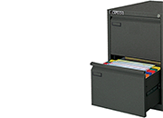 gbc Classificatore a 2 cassetti in metallo per cartelle sospese NERO. Elegante finitura superficiale goffrata.  BER4102