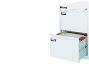 gbc Classificatore a 2 cassetti in metallo per cartelle sospese BIANCO. Finitura superficiale liscia.  BER4302