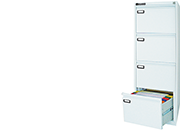 gbc Classificatore a 4 cassetti in metallo per cartelle sospese BIANCO. Finitura superficiale liscia.  BER4304