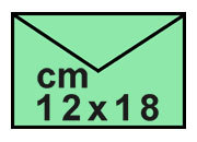 carta Buste verdi 12x18cm, Atti giudiziari  120x180mm, 80gr, lembo di chiusura gommato BLA168