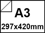 carta Carta CF55 AUTOADESIVA chimica autocopiante ultimo foglio (RICEVENTE) BIANCO, formato A3 (29,7x42cm), 55grammi x mq + supporto siliconato BRA2988a3