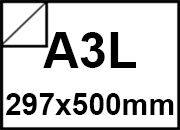 carta Cartoncino Monopatinato Duplex, 280gr, a3l  un lato Bianco e uno grigio, formato a3l (29,7x50cm), 280grammi x mq.