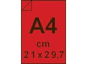 carta CartoncinoPLASTIFICATO SirioFedrigoni A4, 280gr, ROSSO SCURO Formato A4 (21x29,7cm), 280grammi x mq, (250cartoncino+30plastificazione).