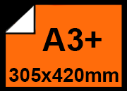 carta Cartoncino Fluorescente ARANCIO, a3+, 275gr Formato a3+ (30,5x44cm), 1 lato colorato, 1 lato bianco, 275grammi x mq.