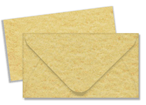 carta PERGAMENA, 10 buste + 10 biglietti in carta pergamenata ORO Biglietto: 69x106mm 180gr-mq, Busta: 76x110mm 90gr-mq.
