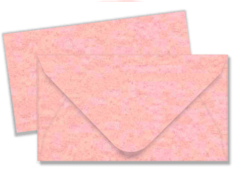 carta PERGAMENA, 10 buste + 10 biglietti in carta pergamenata ROSA Biglietto: 69x106mm 180gr-mq, Busta: 76x110mm 90gr-mq.