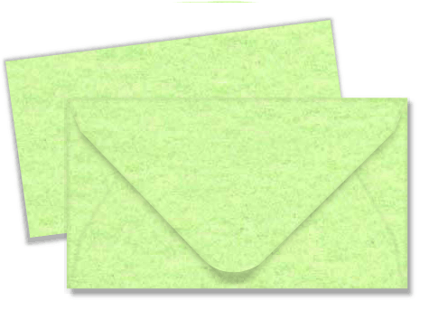 carta PERGAMENA, 10 buste + 10 biglietti in carta pergamenata VERDE Biglietto: 55x73mm 180gr-mq, Busta: 58x78mm 90gr-mq.
