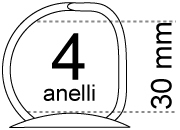 legatoria Meccanismo -D- 4anelli. Contiene 30mm A PIASTRA. Lunghezza totale del meccanismo 285mm, interasse degli anelli 80mm, capacit degli anelli 30mm, interasse fori di fissaggio 275mm, diametro dei fori 4,2mm, larghezza della base 26mm, larghezza totale 35mm, altezza totale 42mm, diametro filo 3,9mm.