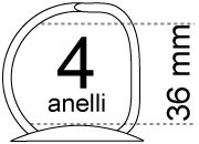 legatoria Meccanismo -D- 4 anelli. Contiene 36mm A PIASTRA. Lunghezza totale del meccanismo 285mm, interasse degli anelli 80mm, capacit degli anelli 36mm, interasse fori di fissaggio 275mm, diametro dei fori 4,2mm, larghezza della base 26mm, larghezza totale 40mm, altezza totale 47mm, diametro filo 3,9mm bra1009