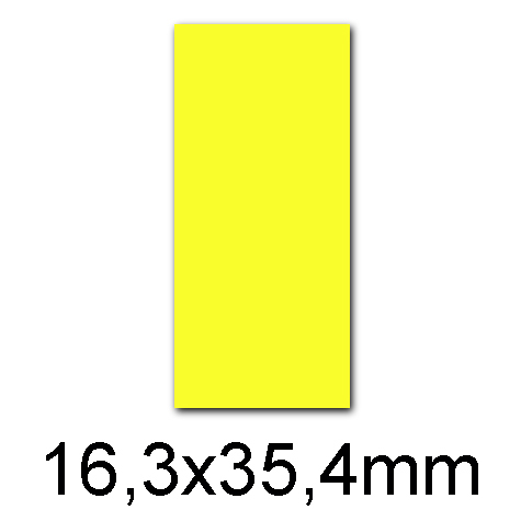 wereinaristea EtichetteAutoadesive 16,3x35,4mm(35,4x16,3) CartaGIALLA Angoli spigolo, 96 etichette su foglio A4 (210x297mm), adesivo permanente, per ink-jet, laser e fotocopiatrici.