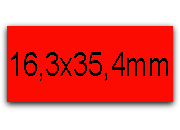 wereinaristea EtichetteAutoadesive 16,3x35,4mm(35,4x16,3) CartaROSSA (35,4x16,3mm), angoli spigolo, 96 etichette su foglio A4 (210x297mm), adesivo permanente, per ink-jet, laser e fotocopiatrici BRA1060ro