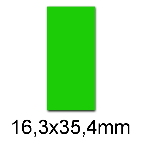 wereinaristea EtichetteAutoadesive 16,3x35,4mm(35,4x16,3) CartaVERDE (35,4x16,3mm), angoli spigolo, 96 etichette su foglio A4 (210x297mm), adesivo permanente, per ink-jet, laser e fotocopiatrici.