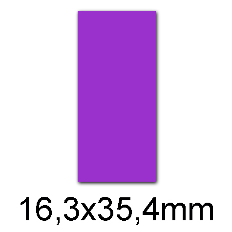 wereinaristea EtichetteAutoadesive 16,3x35,4mm(35,4x16,3) CartaVIOLA (35,4x16,3mm), angoli spigolo, 96 etichette su foglio A4 (210x297mm), adesivo permanente, per ink-jet, laser e fotocopiatrici.