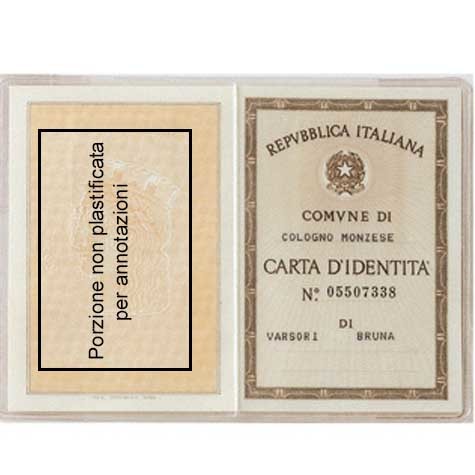 legatoria Pouches. bustine plastificanti. 114x158mm TRASPARENTE lucido, 100 micron per lato, saldate sul lato corto, angoli arrotondati, in polietilene.Ideali per carte di identit. Con fessura di piegatura e riquadro non plastificato, .