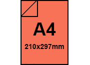 carta CartoncinoPLASTIFICATO SirioFedrigoni A4, 280gr, RossoArancio Formato A4 (21x29,7cm), 280grammi x mq, (250cartoncino+30plastificazione).