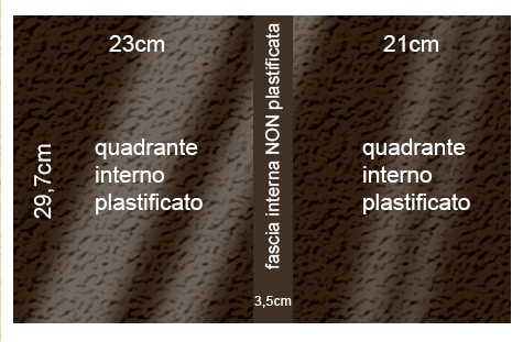 legatoria Cartoncino Prisma Plastificato Favini, CAFFE Con riserva non plastificata per adesione, formato A3L (29,7x51cm), 250grammi x mq (Cartoncino 220gr + plastificazione 30gr).
