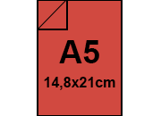 carta SimilLino Zanders Rosso116, 125gr, a5 per rilegatura, cartonaggio, formato a5 (14,8x21cm), 125 grammi x mq bra1503a5