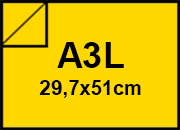 carta CartaLiscia Zanders. GIALLO. 125gr. a3l per rilegatura, cartonaggio, formato a3l (29,7x50cm), 125 grammi x mq.