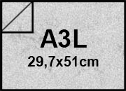 carta Cartoncino PelleElefante, GRIGIOchiaro, a3l, 110gr Formato a3l (29,7x50cm), 110grammi x mq.