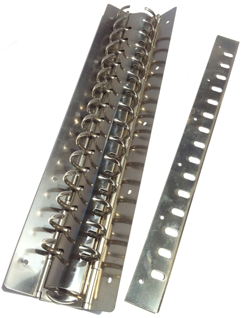 legatoria Meccanismo rotondo a 15 anelli, 22mm lunghezza totale del meccanismo 339mm, interasse degli anelli 19mm, capacit degli anelli 21mm, diametro dei fori 4,2mm, larghezza della base 42mm, larghezza totale 42mm, altezza totale 38mm, Diametro filo 4mm.
