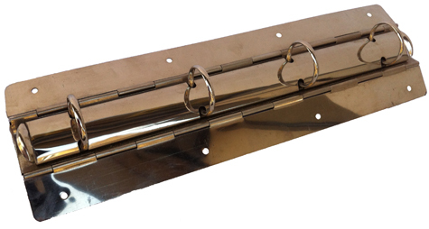 legatoria Meccanismo rotondo 4anelli, contiene 25mm Lunghezza totale del meccanismo 313mm, interasse degli anelli 80mm, capacit degli anelli 25mm, diametro dei fori 4,2mm, larghezza della base 42mm, larghezza totale 42mm, altezza totale 35mm, diametro filo 3,9mm.