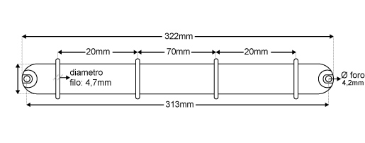 legatoria Meccanismo mezzaluna 4anelli, contiene 50mm A MEZZALUNA. Lunghezza totale del meccanismo 322mm, interasse degli anelli 20mm, 70mm, 20mm, capacit degli anelli 50mm, larghezza totale 60mm, altezza totale 40mm, diametro filo 4,7mm. La leva di sblocco consente l'apertura e la chiusura parziale o totale del meccanismo.