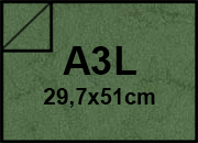 carta Cartoncino PelleElefante, VERDEscuro, a3l, 110gr Formato a3l (29,7x50cm), 110grammi x mq.