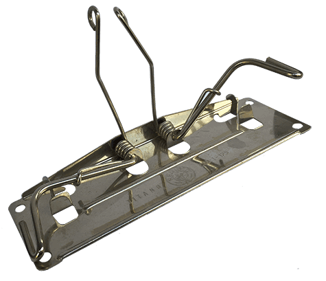 legatoria Fermacarte nichelato a doppia leva RESISTO supercapiente. rilega fino a 500 fogli. lunghezza totale 172mm, larghezza 52mm, diametro fori di fissaggio 5mm.