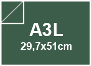 carta SimilLino Zanders VerdreScuro120, 125gr, a3l per rilegatura, cartonaggio, formato a3l (29,7x50cm), 125 grammi x mq bra228a3l