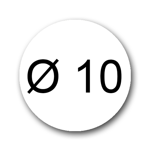 wereinaristea EtichetteAutoadesive rotonde, 10mm BIANCO, adesivo Permanente, per ink-jet, laser e fotocopiatrici, su foglio A4 (210x297mm).