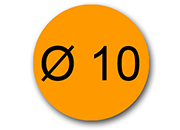wereinaristea EtichetteAutoadesive rotonde, 10CartaARANCIONE In carta COPRENTE diametro 10mm, adesivo Permanente, per ink-jet, laser e fotocopiatrici, su foglio A4 (210x297mm).