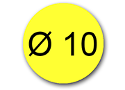 wereinaristea EtichetteAutoadesive rotonde, 10CartaGIALLA In carta COPRENTE diametro 10mm, adesivo Permanente, per ink-jet, laser e fotocopiatrici, su foglio A4 (210x297mm).