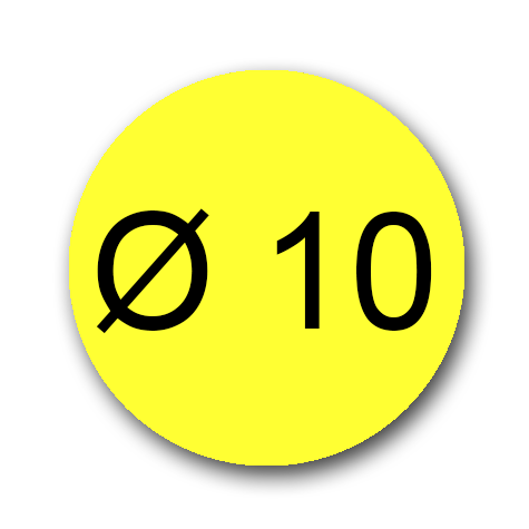 wereinaristea EtichetteAutoadesive rotonde, 10CartaGIALLA In carta COPRENTE diametro 10mm, adesivo Permanente, per ink-jet, laser e fotocopiatrici, su foglio A4 (210x297mm).