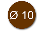 wereinaristea EtichetteAutoadesive rotonde, 10CartaMARRONE In carta COPRENTE diametro 10mm, adesivo Permanente, per ink-jet, laser e fotocopiatrici, su foglio A4 (210x297mm) bra2954MA
