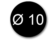 wereinaristea EtichetteAutoadesive rotonde, 10CartaNERA In carta COPRENTE diametro 10mm, adesivo Permanente, per ink-jet, laser e fotocopiatrici, su foglio A4 (210x297mm) bra2954NE