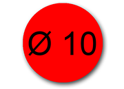 wereinaristea EtichetteAutoadesive rotonde, 10CartaROSSA In carta COPRENTE diametro 10mm, adesivo Permanente, per ink-jet, laser e fotocopiatrici, su foglio A4 (210x297mm).