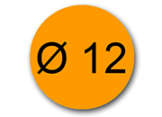 wereinaristea EtichetteAutoadesive rotonde, 12CartaARANCIONE In carta COPRENTE diametro 12mm, adesivo Permanente, per ink-jet, laser e fotocopiatrici, su foglio A4 (212x297mm).