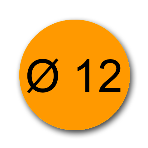 wereinaristea EtichetteAutoadesive rotonde, 12CartaARANCIONE In carta COPRENTE diametro 12mm, adesivo Permanente, per ink-jet, laser e fotocopiatrici, su foglio A4 (212x297mm).