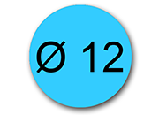 wereinaristea EtichetteAutoadesive rotonde, 12CartaAZURRO In carta COPRENTE diametro 12mm, adesivo Permanente, per ink-jet, laser e fotocopiatrici, su foglio A4 (212x297mm).
