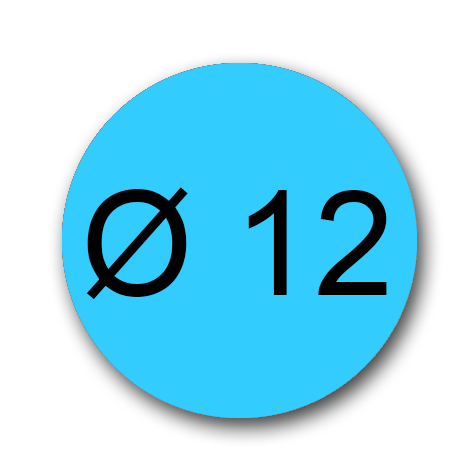 wereinaristea EtichetteAutoadesive rotonde, 12CartaAZURRO In carta COPRENTE diametro 12mm, adesivo Permanente, per ink-jet, laser e fotocopiatrici, su foglio A4 (212x297mm).