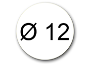 wereinaristea EtichetteAutoadesive rotonde, diametro 12mm BIANCO, adesivo Permanente, per ink-jet, laser e fotocopiatrici, su foglio A4 (210x297mm).